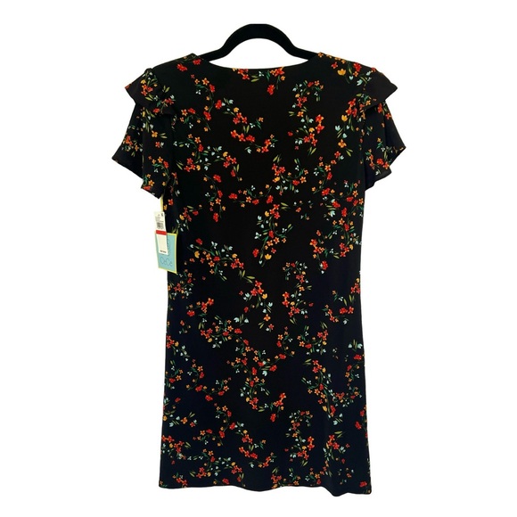 NWT Cece by Cynthia Steffe Black Blustery Buds Floral Shift Dress - Picture 2 of 8